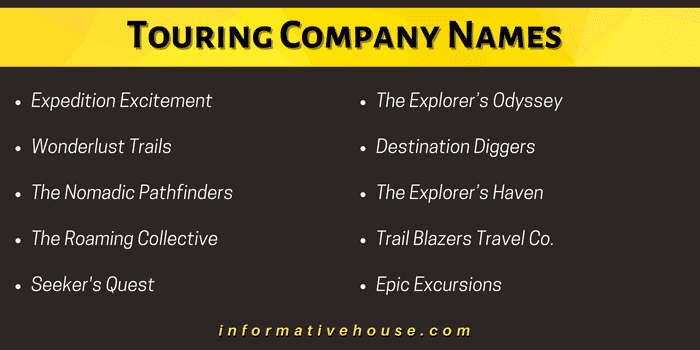 Touring Company Names
