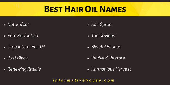 Best Hair Oil Names