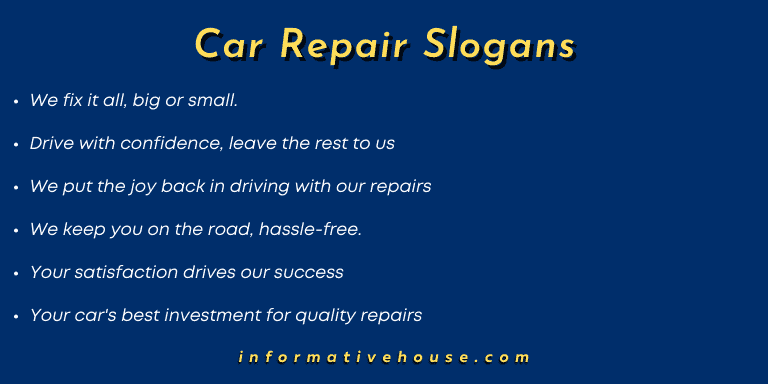 Car Repair Slogans