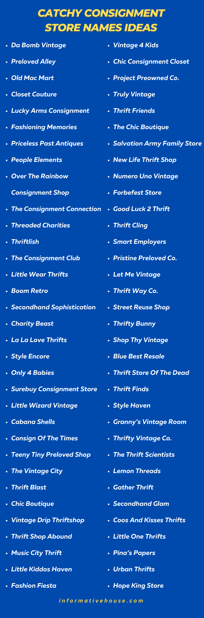 Catchy Consignment Store Names