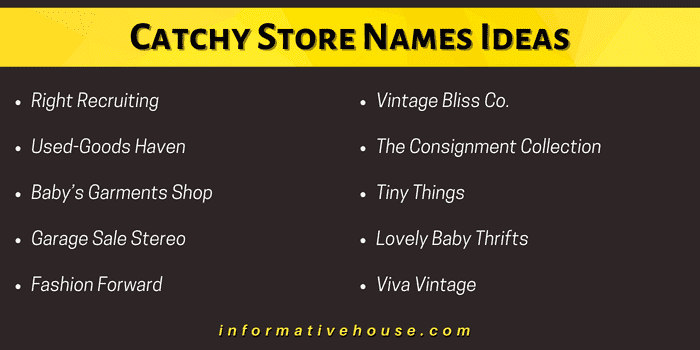 Catchy Store Names Ideas
