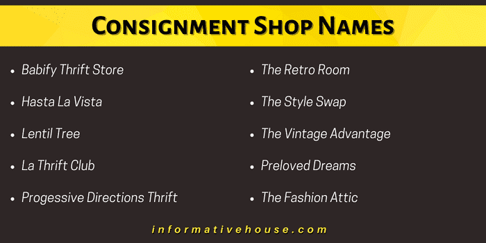 Consignment Shop Names