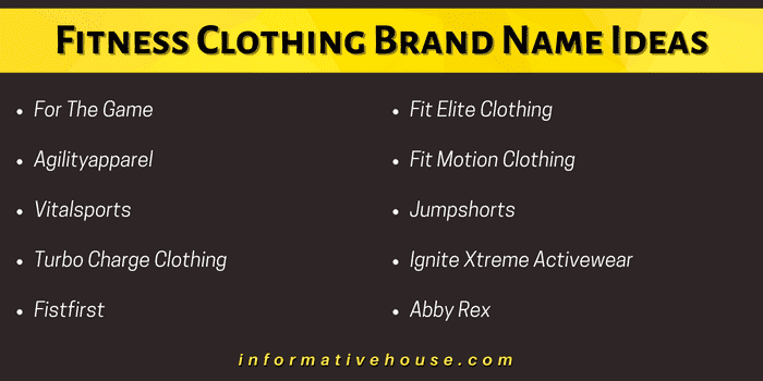 Fitness Clothing Brand Name Ideas