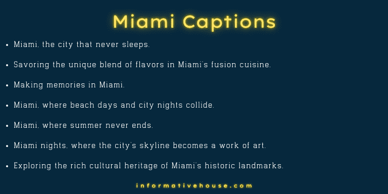 Funny Miami Captions