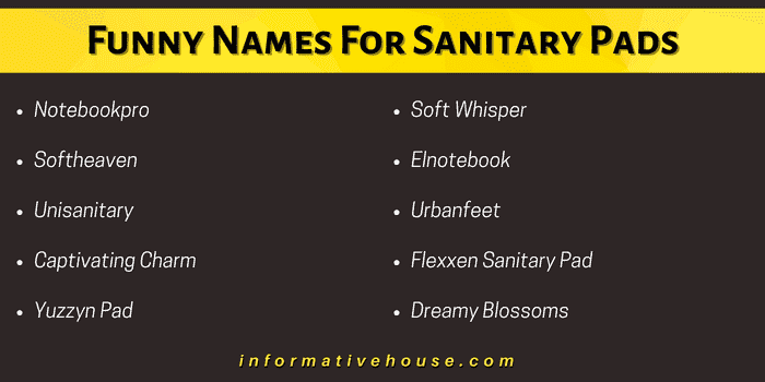 Funny Names For Sanitary Pads
