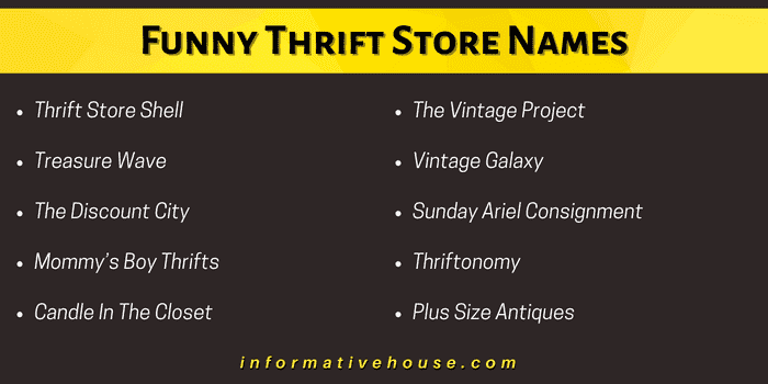 Funny Thrift Store Names