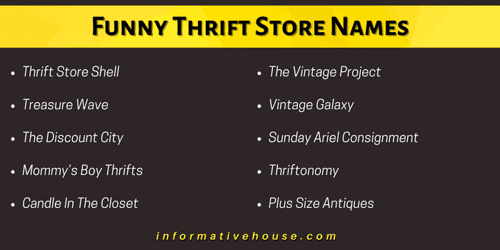 Thrift store business name ideas