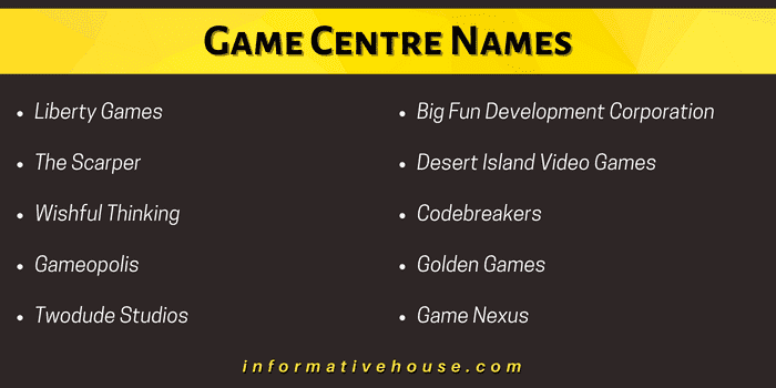 Game Centre Names