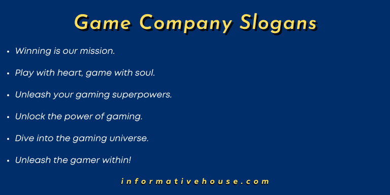 Game Company Slogans