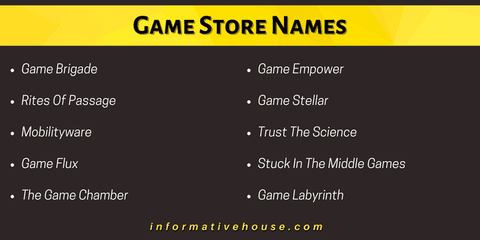 Game Store Names