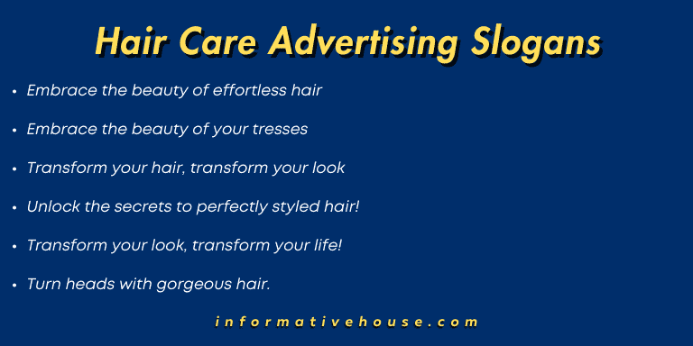 Hair Care Advertising Slogans