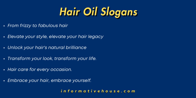 Hair Oil Slogans