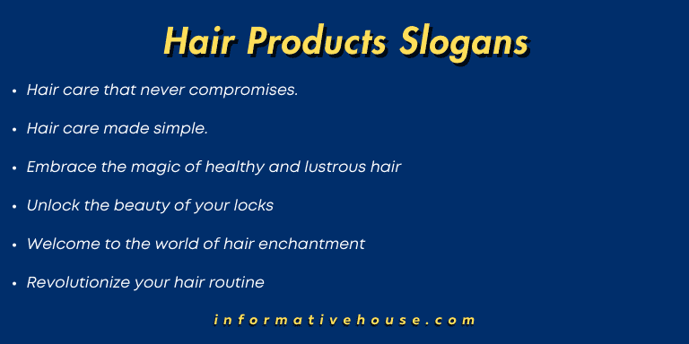 Hair Products Slogans
