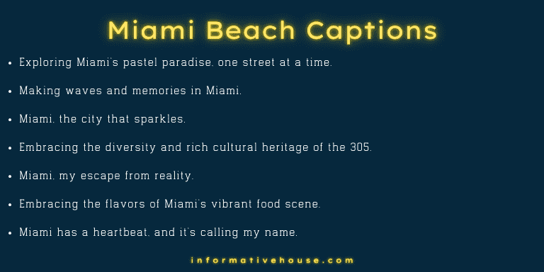 Miami Beach Captions