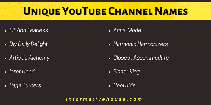 Unique YouTube Channel Names