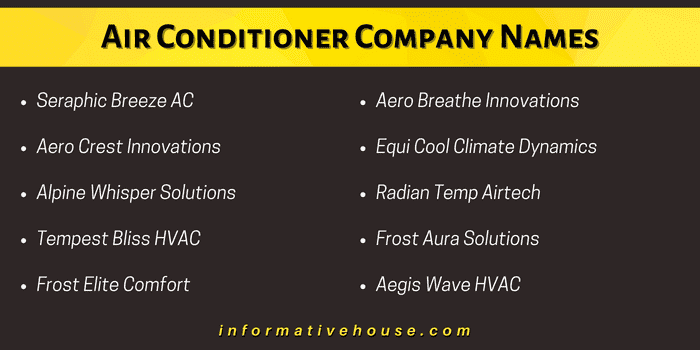 top 10 Air Conditioner Company Names To get started