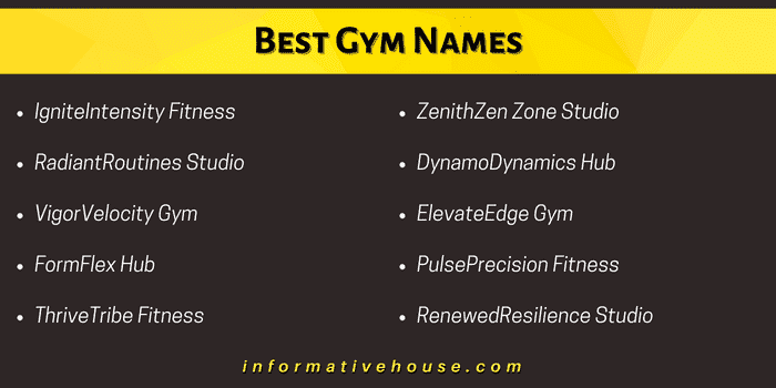 Top 10 Best Gym Names to Use in your gym business