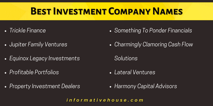 Best Investment Company Names