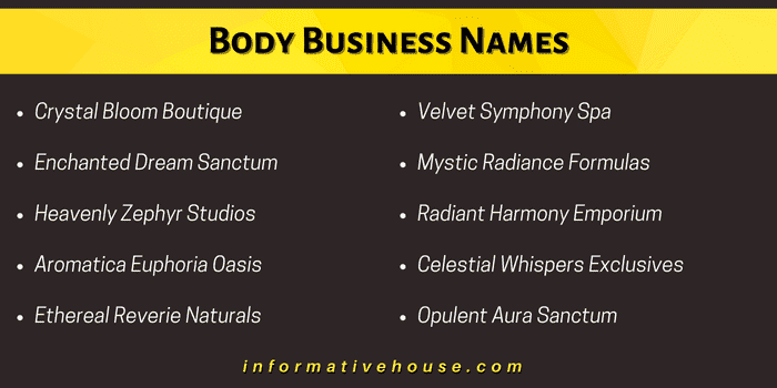 Body Business Names