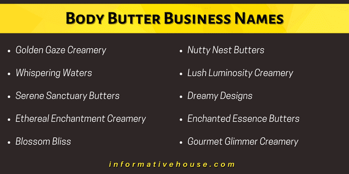 Top 10 Body Butter Business Names to name your startup