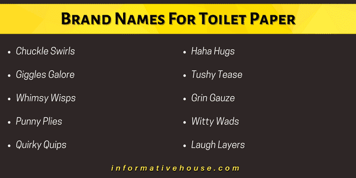 top 10 Brand Names For Toilet Paper that are ready to go for a startup