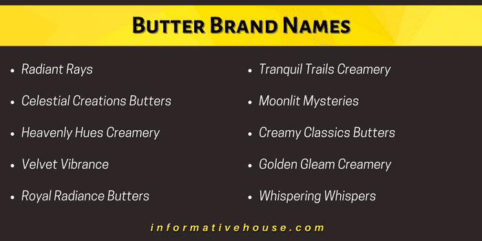Top 10 Butter Brand Names List To Get started in butter business 