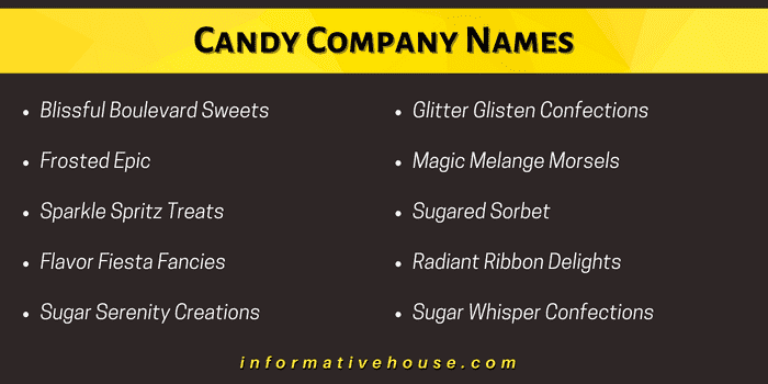 Top 10 Candy Company Names Ideas for business startup