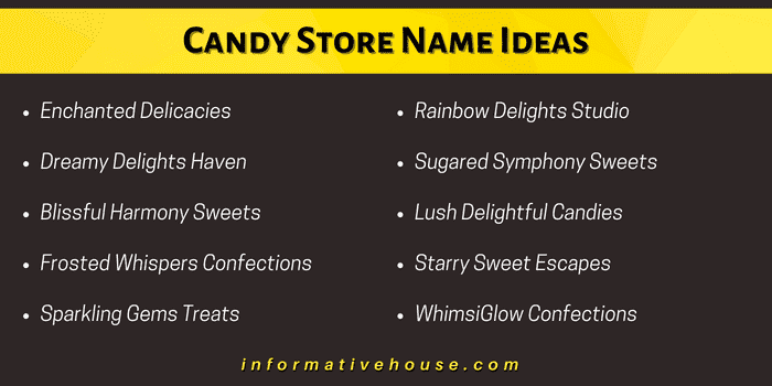 top 10 Candy Store Name Ideas for candy stores startup