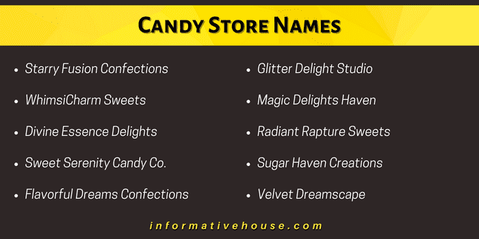 Top 10 Candy Store Names Ideas for candy stores