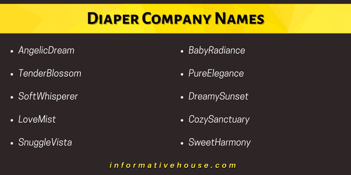 Top 10 Diaper Company Names Ideas to get started