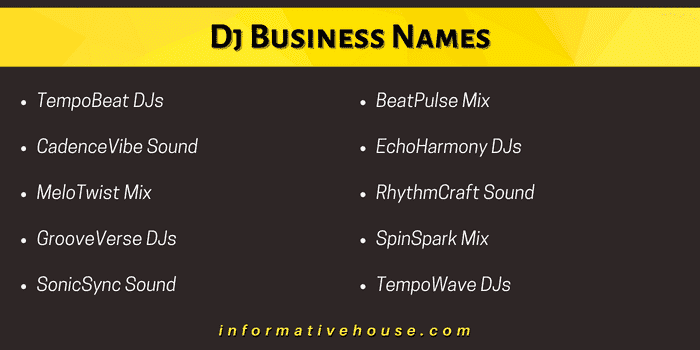 Top 10 Dj Business Names ideas to start dj business