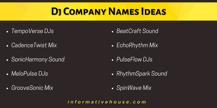 top 10 Dj Company Names Ideas for startup