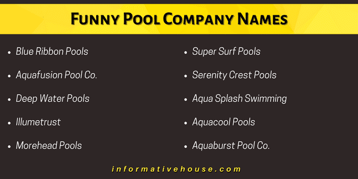 Funny Pool Company Names