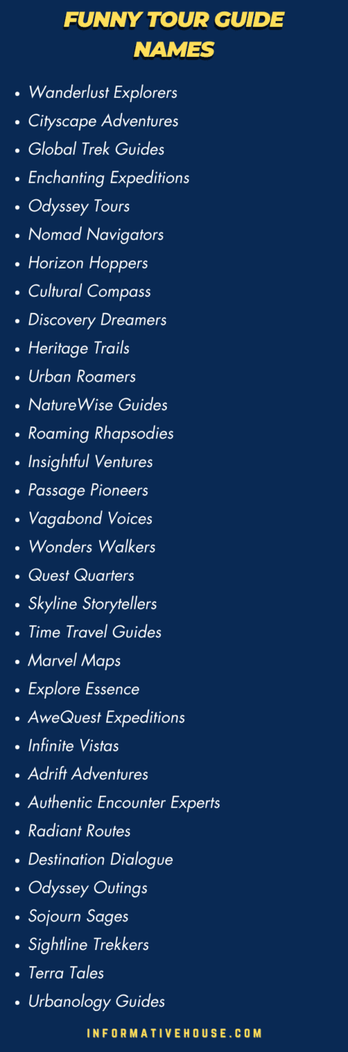 funny tour guide names
