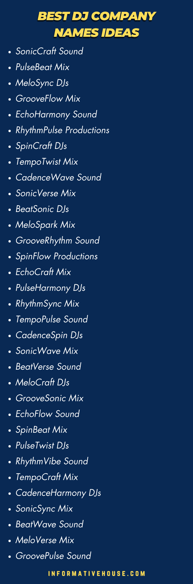 Top 50 Best Dj Company Names Ideas for startup