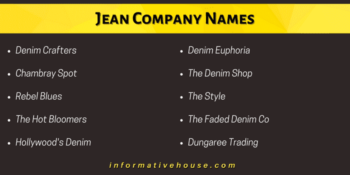 395+ Best Denim Company Names Ideas | Catchy names, Name for instagram, Company  names