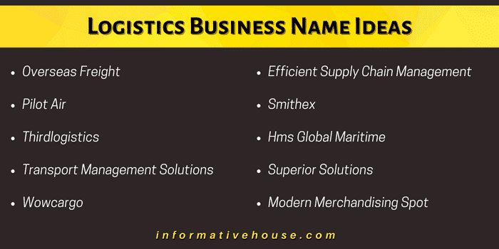 Logistics Business Name Ideas