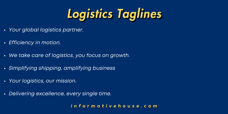 Logistics Taglines