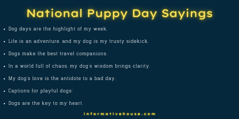 National Puppy Day Sayings