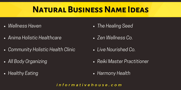 Natural Business Name Ideas