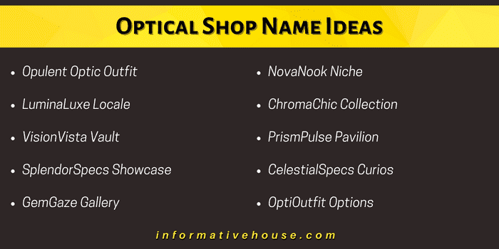 Top 10 Optical Shop Name Ideas to get your business a good start