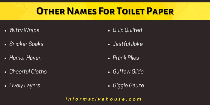 list of 10 Other Names For Toilet Paper that can be used for startup