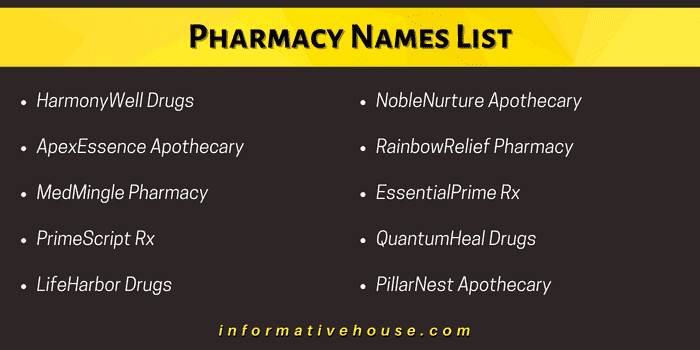 top 10 Pharmacy Names List for business startup