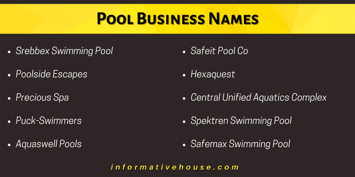 Pool Business Names