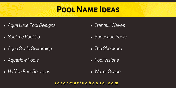 Pool Name Ideas