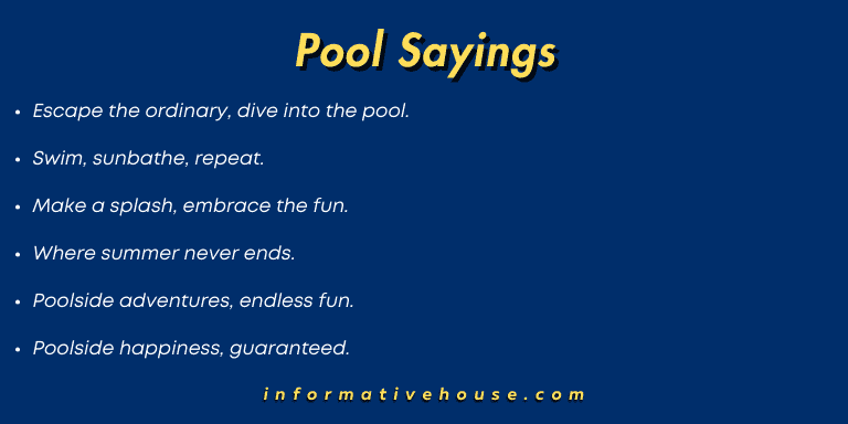 Pool Sayings
