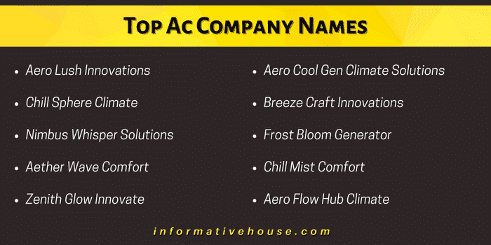 List of 10 Top Ac Company Names