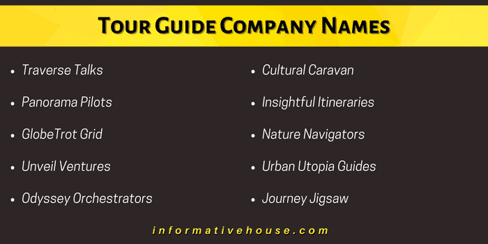 Top 10 Tour Guide Company Names to name your tour company