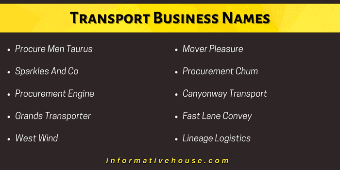 Transport Business Names