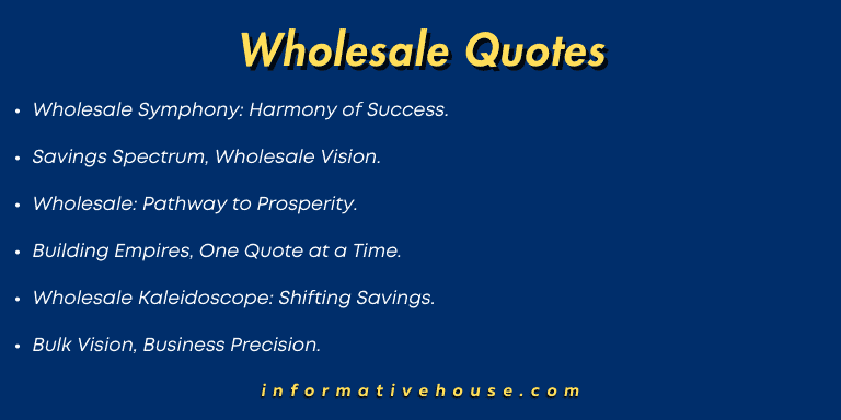 Wholesale Quotes